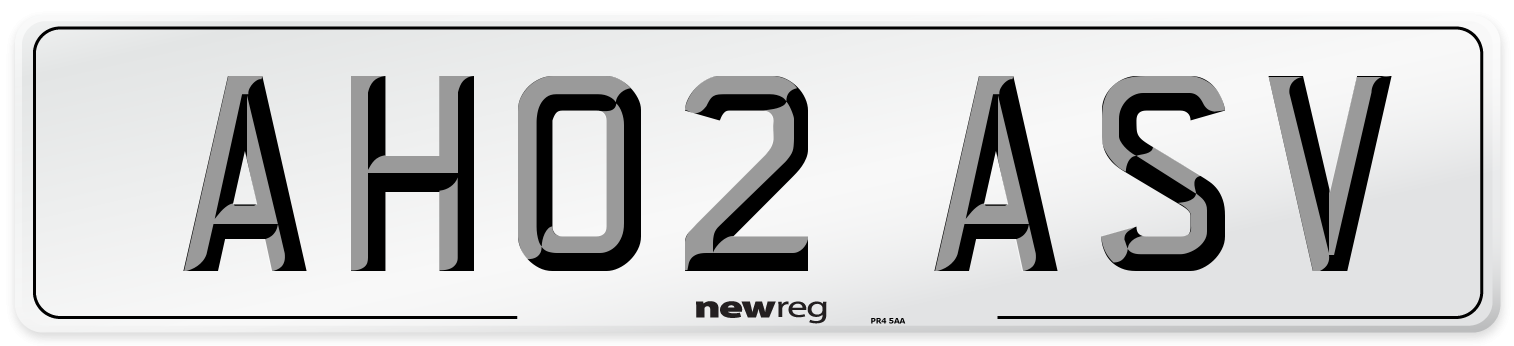 AH02 ASV Number Plate from New Reg